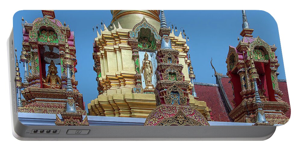 Scenic Portable Battery Charger featuring the photograph Wat Ban Kong Phra That Chedi Brahma and Buddha Images DTHLU0501 by Gerry Gantt