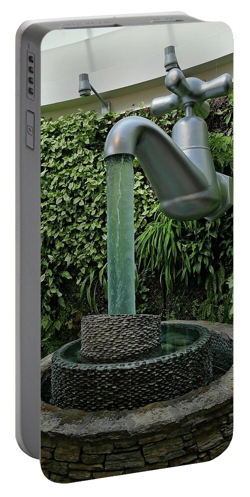 Container Portable Battery Charger featuring the photograph Water sculpture by Martin Smith