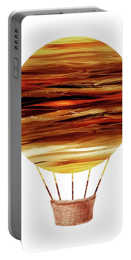 Watercolor Portable Battery Charger featuring the painting Watercolor Silhouette Hot Air Balloon XV by Irina Sztukowski