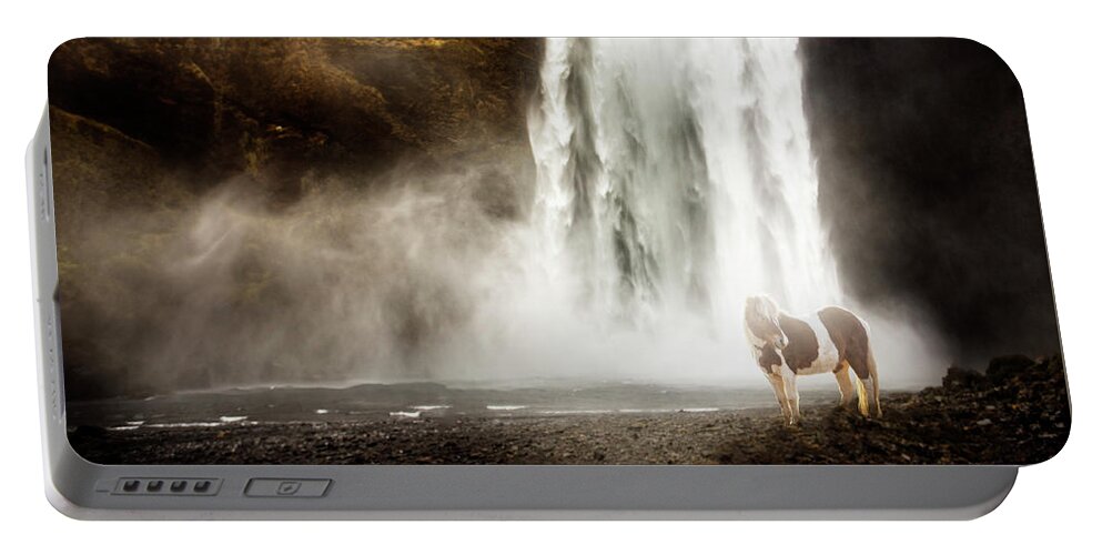 Horse Portable Battery Charger featuring the photograph Waterfall #1 by Kathryn McBride