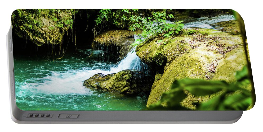 Waterfalls Portable Battery Charger featuring the photograph Waterfalls in Jamaica IMG 6069 by Jana Rosenkranz