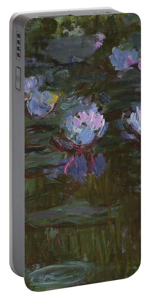 Waterlily Portable Battery Charger featuring the painting Waterlilies, 1914 to 17 Detail By Monet by Claude Monet
