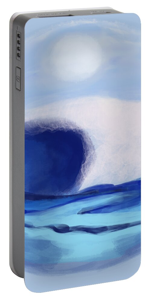 Waves Comingtoward The Shore;ocean Surf;surfs Up;surf Side;surfing Waves;surfing Fun;coastal;coastal Living Portable Battery Charger featuring the digital art Waves Coming Toward The Shore by Annette M Stevenson