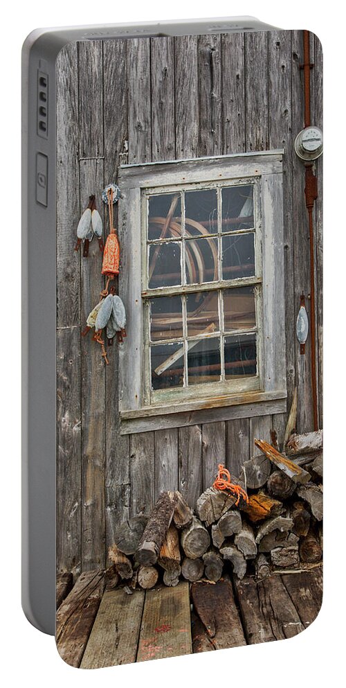 Lobster Portable Battery Charger featuring the photograph Weathered Lobster Shack by Jurgen Lorenzen