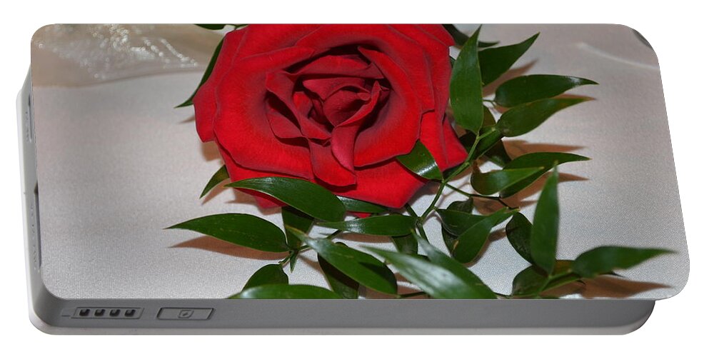Wedding Rose Portable Battery Charger featuring the photograph Wedding Rose by Barbra Telfer