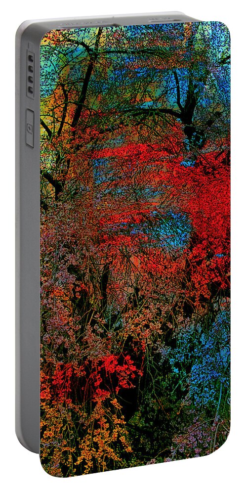 Surreal Portable Battery Charger featuring the photograph Weeping Cherry Surreal Abstract by Mike McBrayer