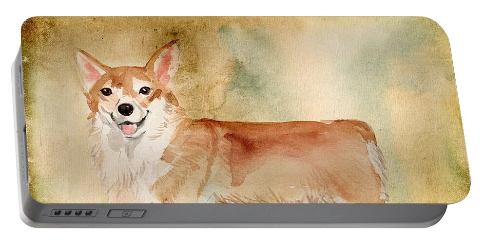 Dog Portable Battery Charger featuring the painting Welsh Corgi by John Edwards