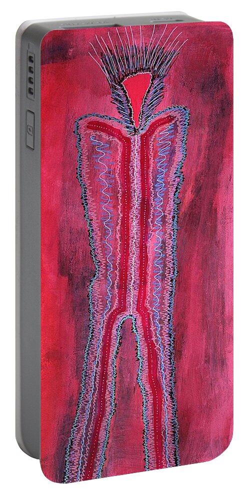 Werewolf Portable Battery Charger featuring the painting Werewolf original painting by Sol Luckman