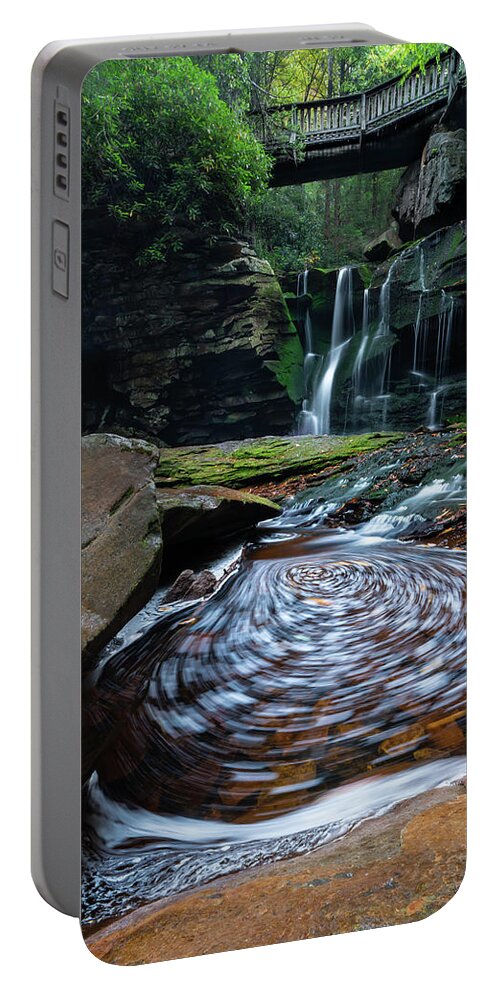 Blackwater Falls Portable Battery Charger featuring the photograph West Virginia Water Magic by Larry Marshall