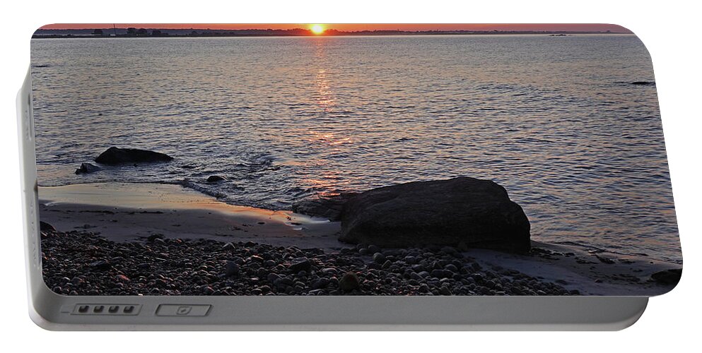 Westport Portable Battery Charger featuring the photograph Westport City Beach Sunrise Westport MA Golden Sunrise by Toby McGuire