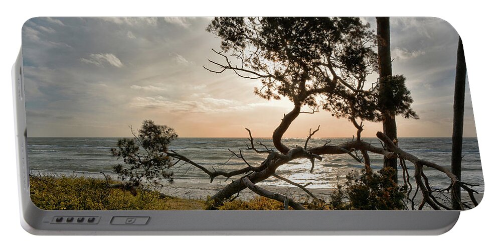 Fischland-darss-zingst Portable Battery Charger featuring the photograph Where the Darss-Forest meets the Baltic Sea by Joachim G Pinkawa