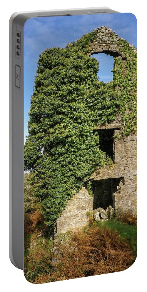 Marke Valley Portable Battery Charger featuring the photograph Whim Winding Engine House Marke Valley Bodmin Moor Cornwall by Richard Brookes