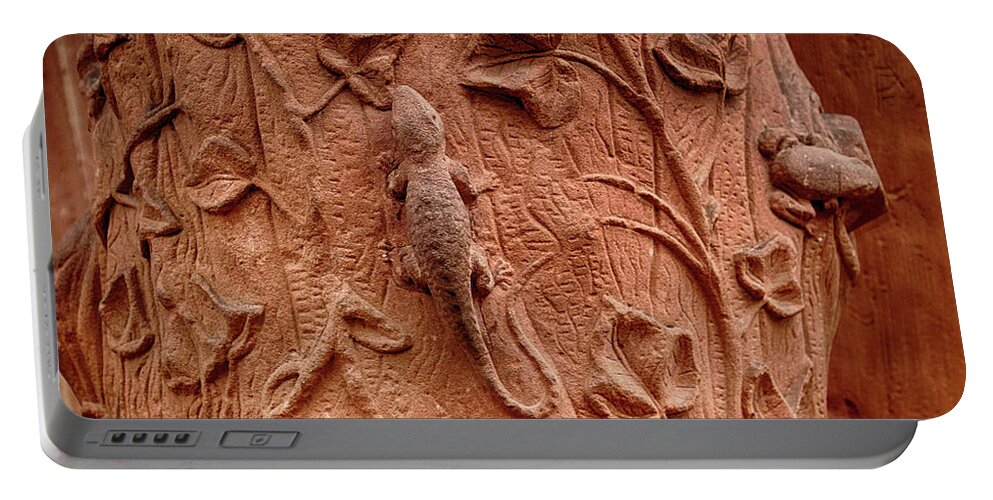 Germany Portable Battery Charger featuring the photograph Whimsical and lifelike carvings on Heidelberg castle by Steve Estvanik