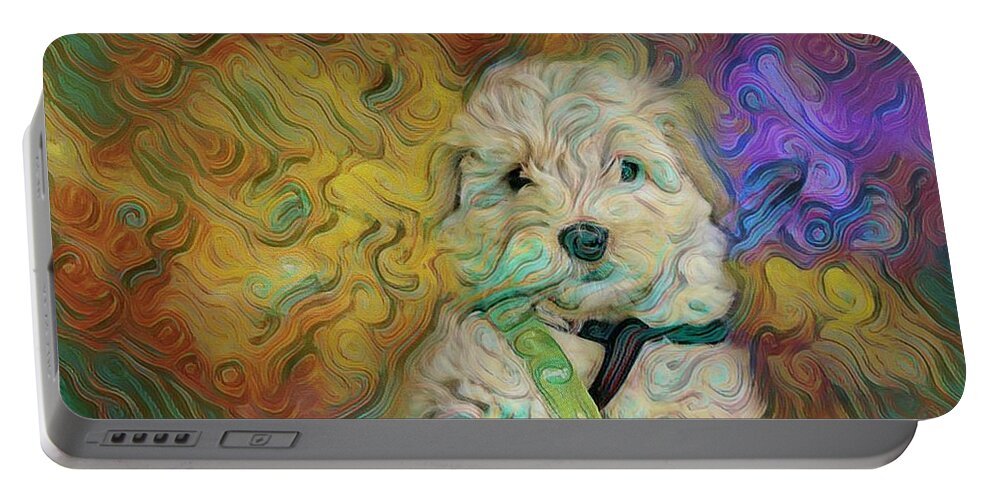 Dog Portable Battery Charger featuring the photograph Whimsical Jynx by Ches Black