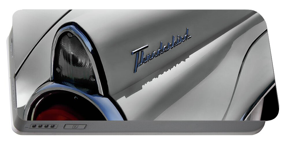 Thunderbird Portable Battery Charger featuring the digital art 1955 T-Bird by Douglas Pittman