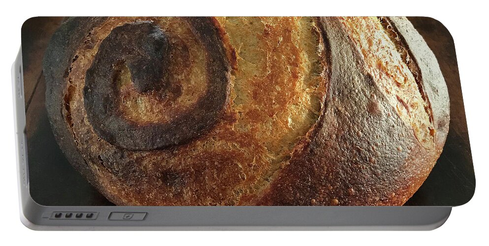 Bread Portable Battery Charger featuring the photograph White And Rye Sourdough Spiral Set 1 by Amy E Fraser
