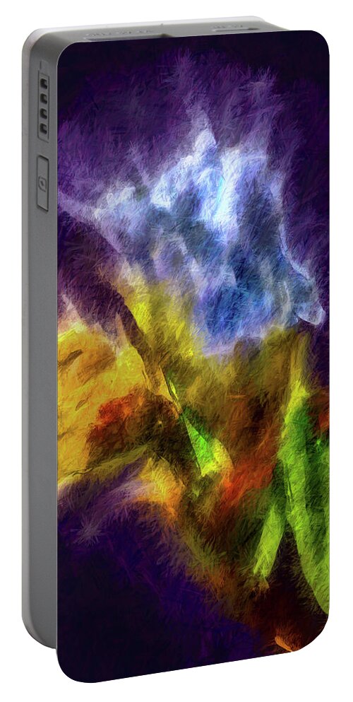 White Lily Bud Portable Battery Charger featuring the digital art White lily bud #i0 by Leif Sohlman