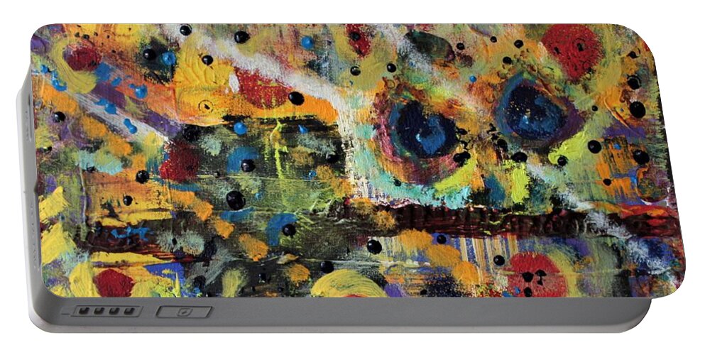 Nature Portable Battery Charger featuring the painting Who What Where by Pam O'Mara