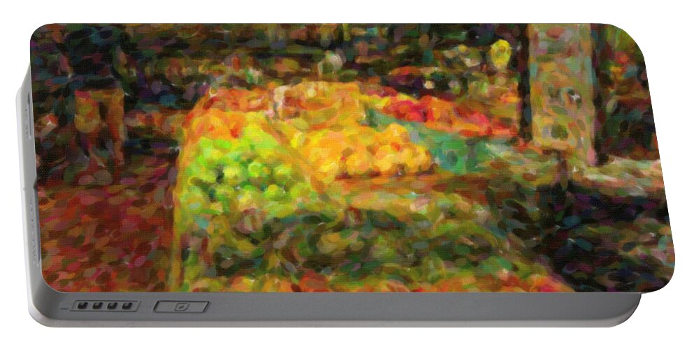Produce Portable Battery Charger featuring the digital art Wild Man Apples by David Zimmerman
