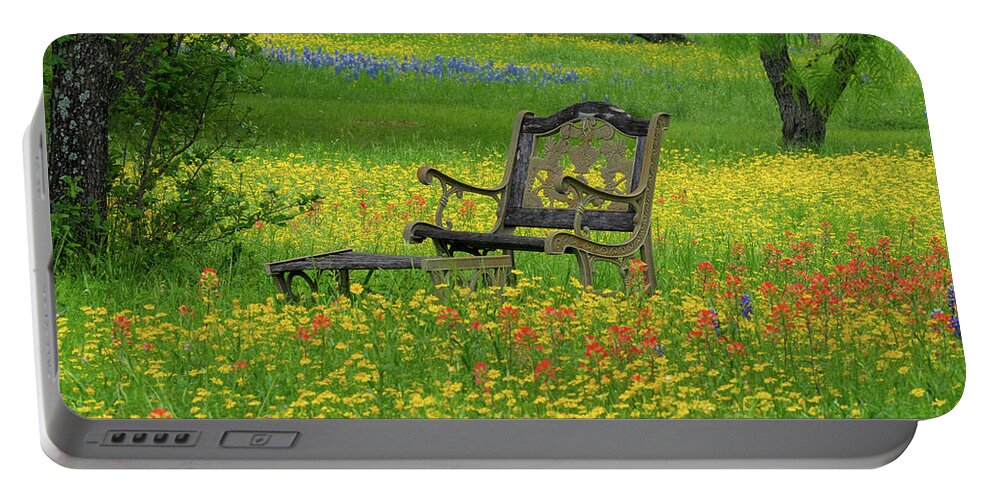 Texas Wildflowers Portable Battery Charger featuring the photograph Wildflower Retreat by Johnny Boyd