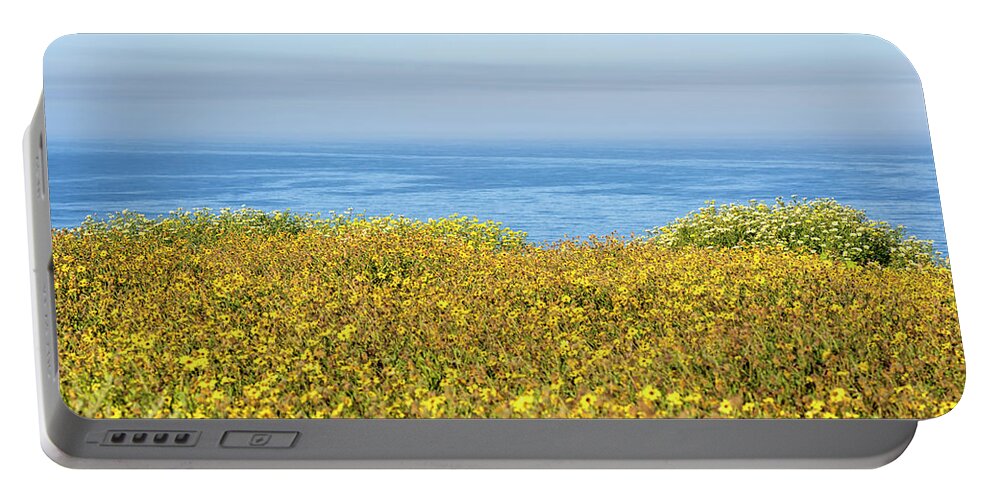Flower Portable Battery Charger featuring the photograph Wildflowers On The Edge Of The Sea by Joseph S Giacalone