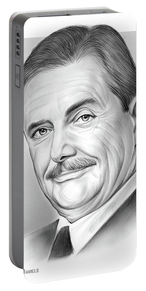 William Daniels Portable Battery Charger featuring the drawing William Daniels by Greg Joens