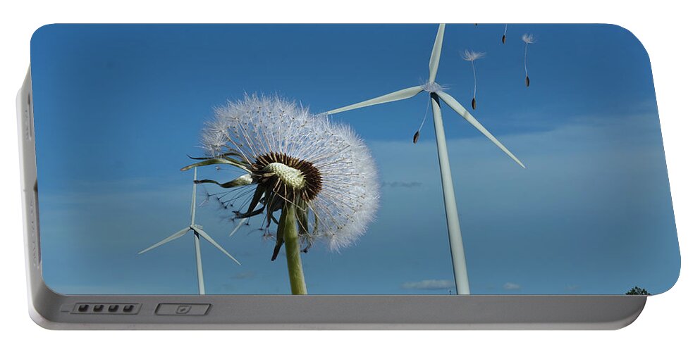 Wind Portable Battery Charger featuring the digital art Wind Power by Alex Mir