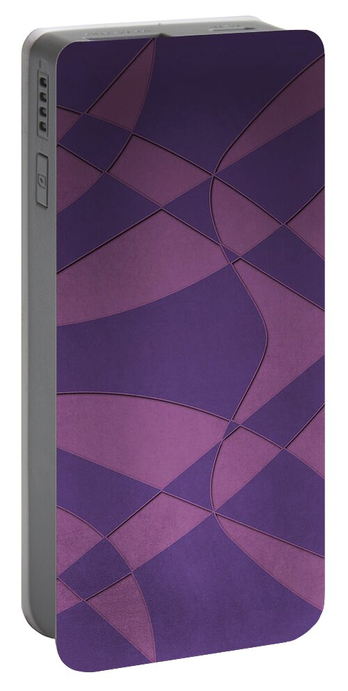 Curves Portable Battery Charger featuring the digital art Wings and Sails - Purple and Pink by Jason Fink