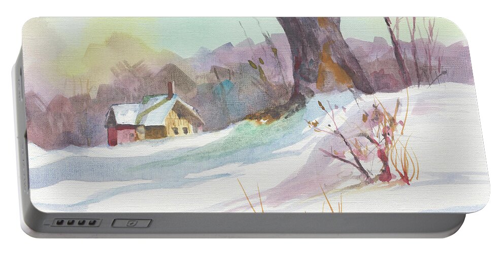Winter Portable Battery Charger featuring the painting Winter Break by David Bader