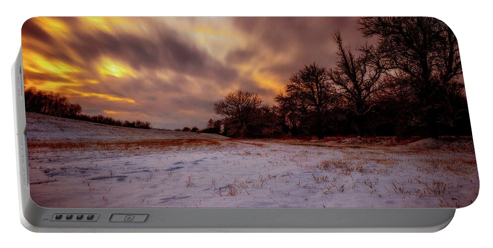 Worms Portable Battery Charger featuring the photograph Winter Dusk by Marc Braner