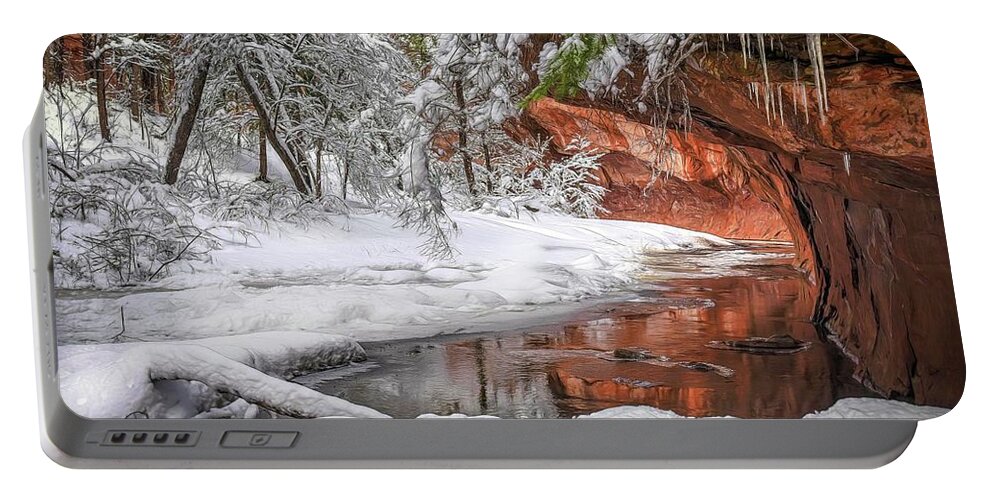 Arizona Portable Battery Charger featuring the photograph Winter on the West Fork by Will Wagner