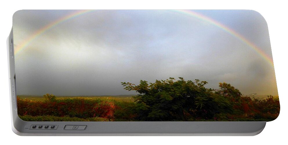 Rainbow Portable Battery Charger featuring the photograph Winter Rainbow by Lori Seaman