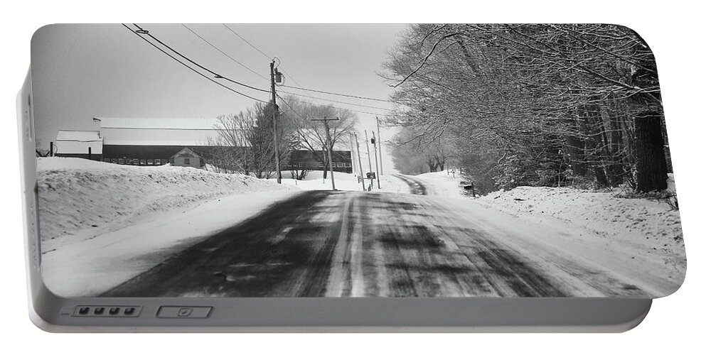 Winter Portable Battery Charger featuring the photograph Winter Road--Mt. Vernon by John Meader
