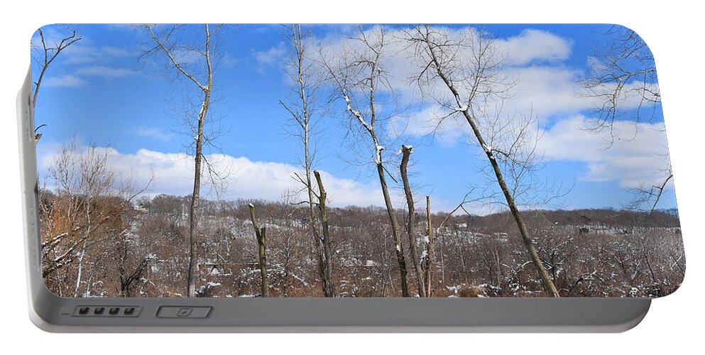 Derby Portable Battery Charger featuring the photograph Winter Trees Against the Sky by Nina Kindred