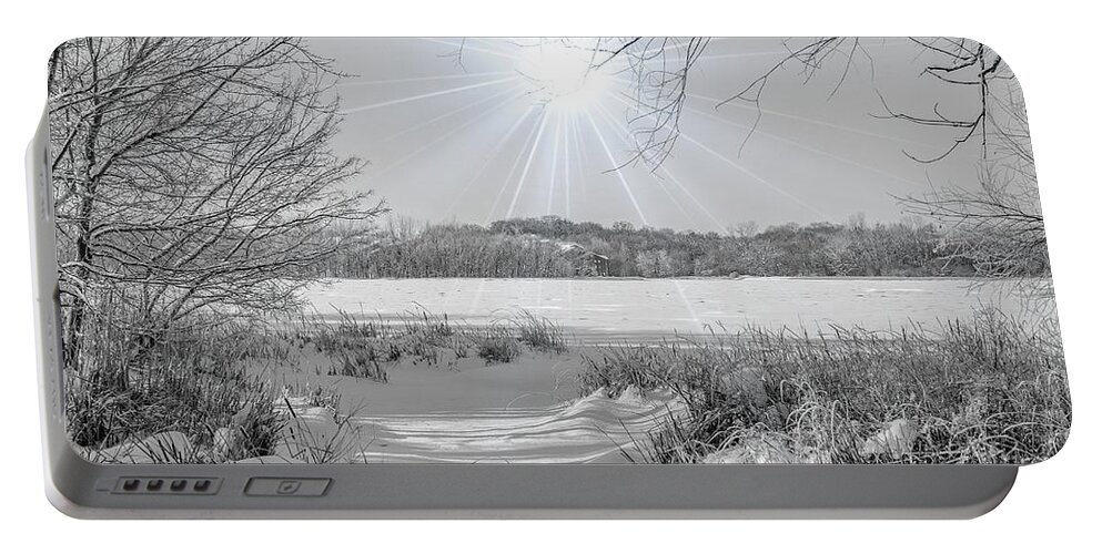 Snow Portable Battery Charger featuring the photograph Winter Wonderland at Purgatory Creek by Susan Rydberg