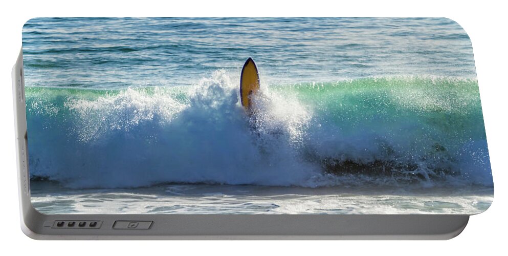 Surf Wipeout Portable Battery Charger featuring the photograph Wipeout Wave by Chris Spencer