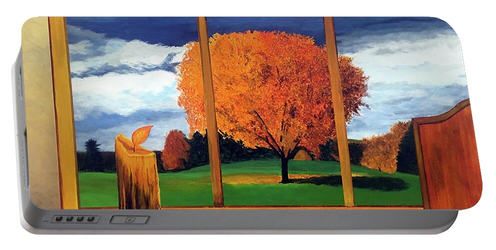 Surrealism Portable Battery Charger featuring the painting Wishful Thinking by Thomas Blood