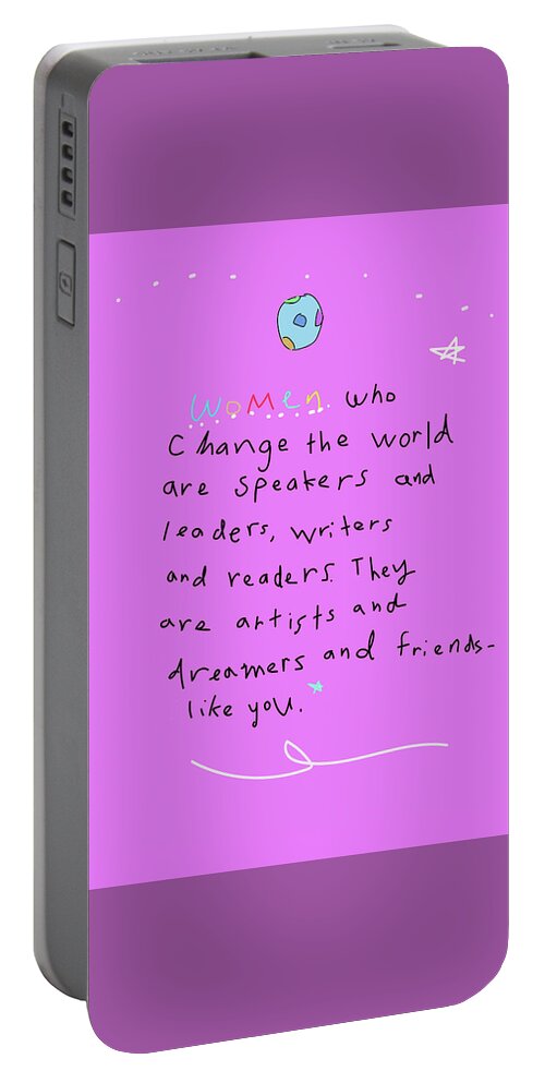 World Portable Battery Charger featuring the digital art Women Who by Ashley Rice