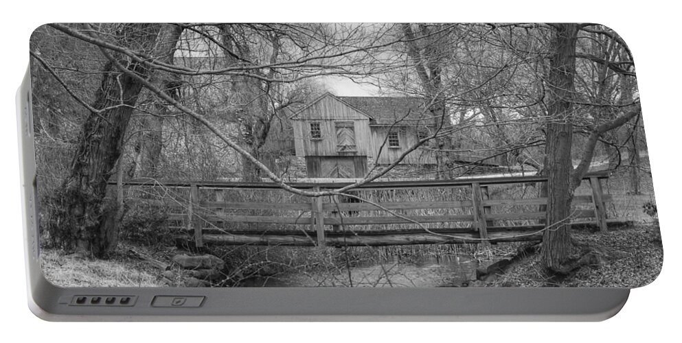 Waterloo Village Portable Battery Charger featuring the photograph Wooden Bridge Over Stream - Waterloo Village by Christopher Lotito