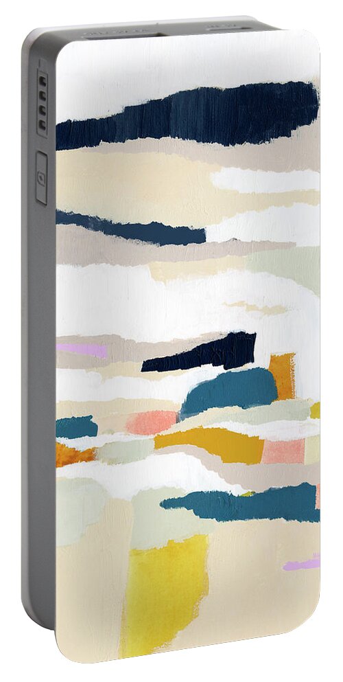 Abstract Portable Battery Charger featuring the painting Woven Together I by Victoria Borges