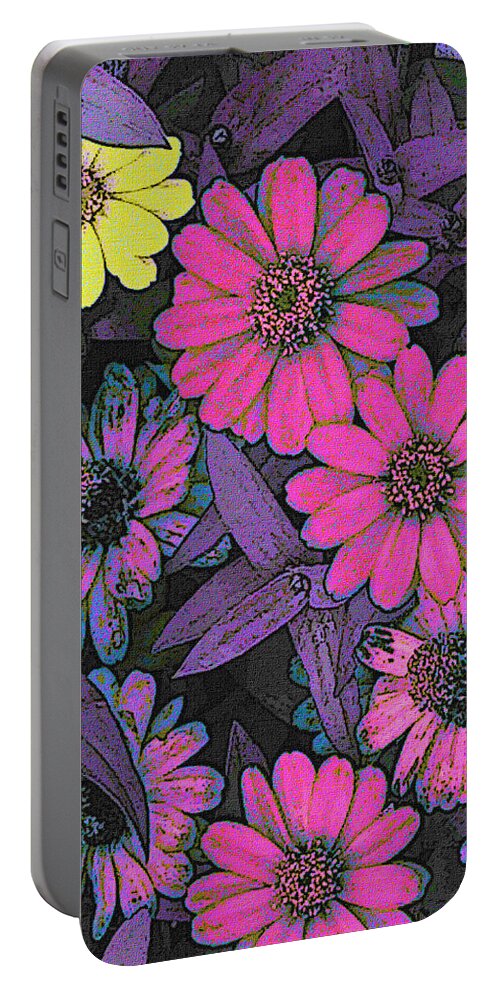 Contrasting Portable Battery Charger featuring the photograph Yellow Peeking At Violet by Rod Whyte