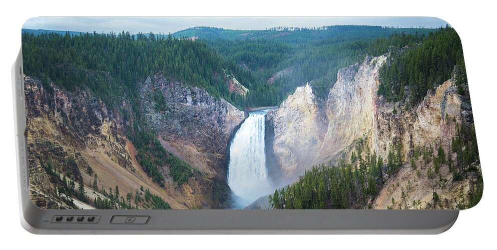 Yellowstone Portable Battery Charger featuring the photograph Yellowstone Falls by Aileen Savage