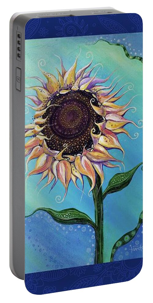 Sunflower Portable Battery Charger featuring the digital art You Are My Sunshine - Poetry by Tanielle Childers