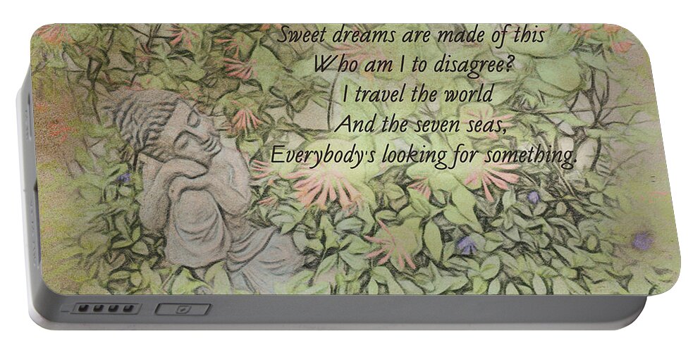 Buddha Portable Battery Charger featuring the photograph Young Buddha - Sweet Dreams by Leslie Montgomery