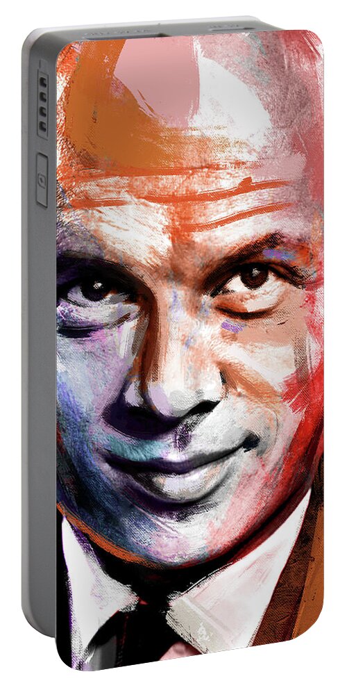 Yul Portable Battery Charger featuring the painting Yul Brynner by Stars on Art