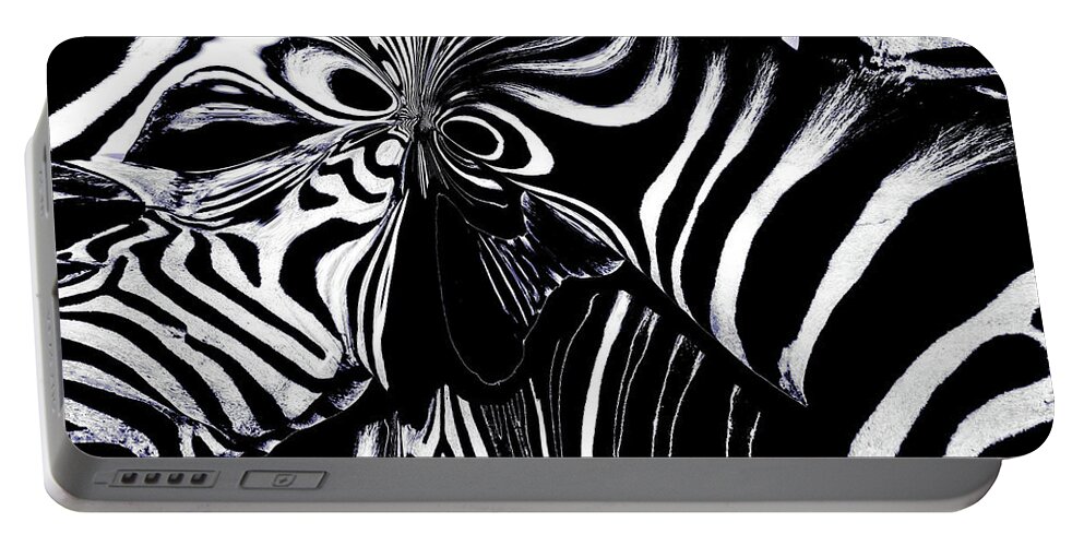 Abstract Portable Battery Charger featuring the photograph Zebra Art by Debra Kewley