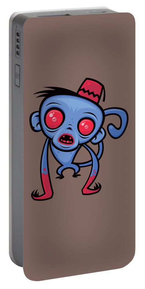 Monkey Portable Battery Charger featuring the digital art Zombie Monkey by John Schwegel