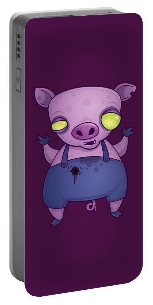 Zombie Portable Battery Charger featuring the digital art Zombie Pig by John Schwegel