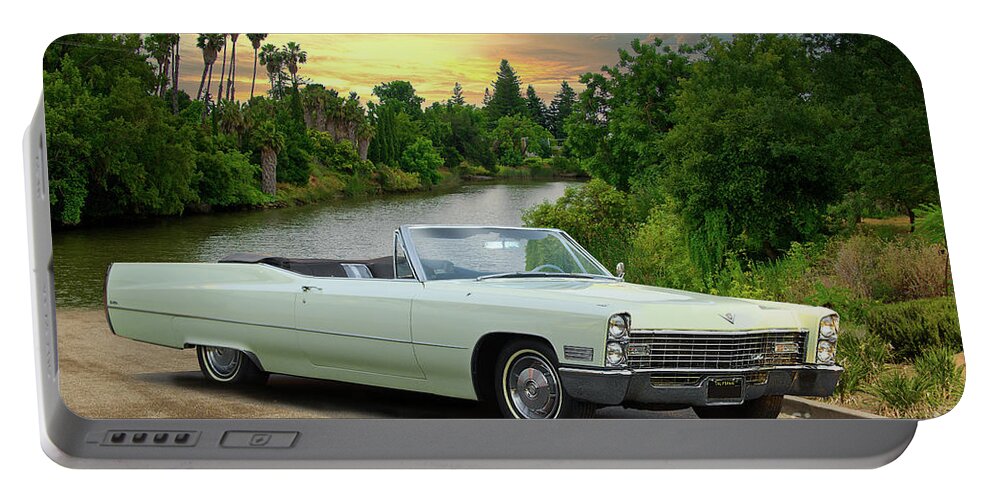 1967 Cadillac Deville Convertible Portable Battery Charger featuring the photograph 1967 Cadillac DeVille Convertible by Dave Koontz