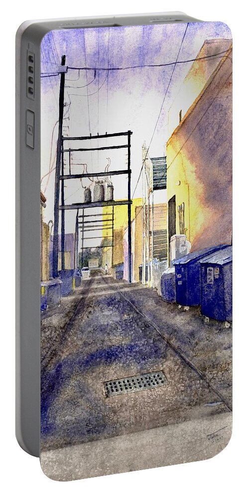 Alley Portable Battery Charger featuring the painting Alleyways #1 by John Glass